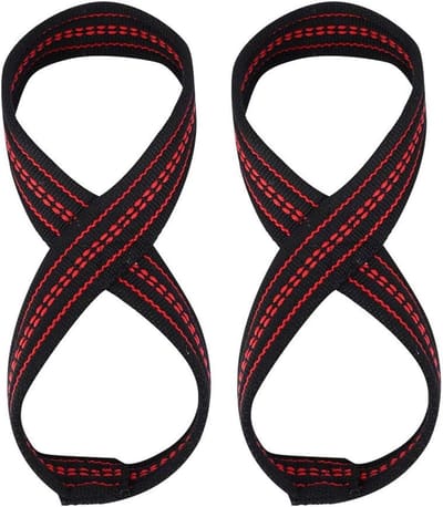 Lifting Straps voor Krachttraining, Padded Zughilfen voor Deadlifting en Powerlifting, Gym Figure 8 Straps voor Verbeterde Grip en Ondersteuning