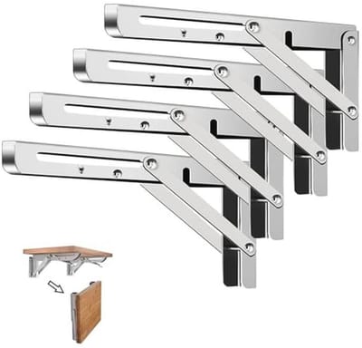 Opvouwbare zware wandplankbeugels - 30,5 cm roestvrijstalen steun voor tafels en werkruimtes