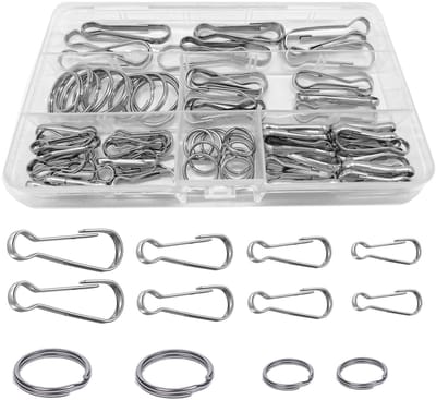 Dailygoods- Vlaggenmastclips 90 stuks - Roestvrij staal 304 - Ronde sleutelhangers - Duurzaam - Waterdicht - Slijtvast - Karabijnhaak