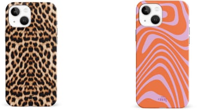 xoxo Wildhearts telefoonhoesjes Boogie Wonderland Orange + Wild Thing – Double Layer Hard Cases met golvend en dierenprint design – opvallend en modieus – geschikt voor iPhone 13
