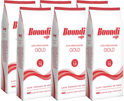 BUONDI Caffè Gold koffie hele boon, donker gebrand, koffieboon voor volautomatische koffiemachines 6 x 1 kg