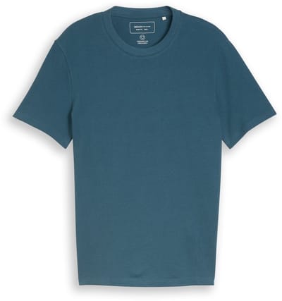 Tom Tailor Denim - T-shirt van katoenen badstof - Maat XS - tide petrol