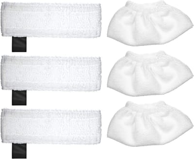 Set van 6 Vervangdoeken voor Stoomreinigers, Inclusief Gronddoeken en Accessoires voor Effectieve Reiniging
