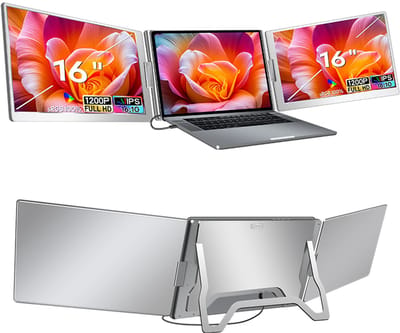 Techdecor S900 Laptop Screen Extender – 16 Inch IPS Portable Monitor – Dual Screen Laptop – 1920×1200 – USB-C Plug & Play