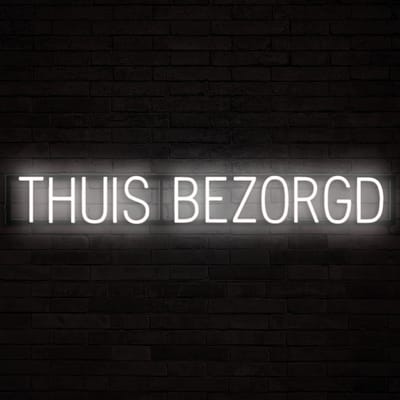 THUIS BEZORGD - Lichtreclame Neon LED bord verlicht | SpellBrite | 115,46 x 16 cm | 6 Dimstanden & 8 Lichtanimaties | Reclamebord neon verlichting