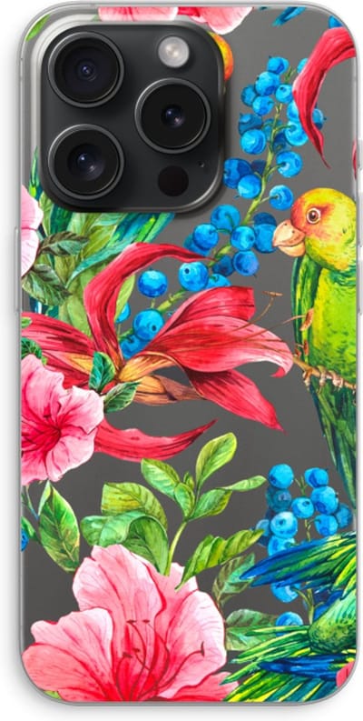Case Company® - Hoesje geschikt voor iPhone 15 Pro hoesje - Papegaaien - Soft Cover Telefoonhoesje - Bescherming aan alle Kanten en Schermrand