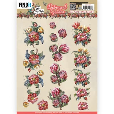 3D Cutting Sheets - Amy Design - Botanical Garden - Red Protea 1 stuks