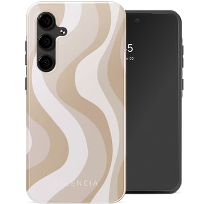 Selencia Hoesje - Geschikt voor Samsung Galaxy S24 FE - Backcover - Desert Waves Beige