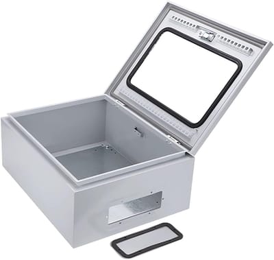 Elektrische buitenkast - Waterdichte behuizing - Apparatuur beschermen - Met slot en kijkvenster - 50x40x15cm - Lichtgrijs