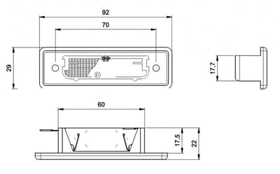 Jokon Kentekenverlichting K570 Inbouw Links 12/24V