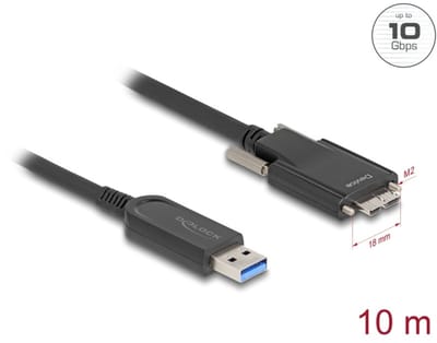Delock Active Optical Cable USB 10 Gbps Type-A male to Type Micro-B male with screws 10 m