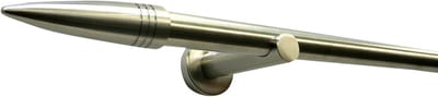 Gordijnroede Set - Metaal 16mm - Wandmontage Gordijnen - Complete Stijlset - 120 cm Lengte - RVS Afwerking
