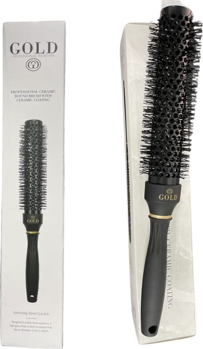 GOLD Professional ceramic round brush with ceramic coating 32 cm/ 12,inch