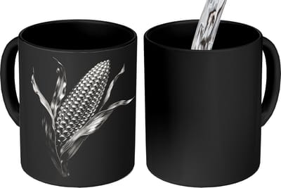 Magische Mok - Foto op Warmte Mokken - Koffiemok - Maïskolf - Glanzend metaal - Elegant - Magic Mok - Beker - 350 ML - Theemok