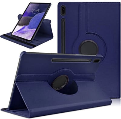Draaibaar Hoesje 360 Rotating Multi stand Case - Geschikt voor: Samsung Galaxy Tab S8 Ultra - 12.4 inch - SM-X900, SM-X906 - Donker blauw