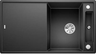 BLANCO Axia III 5S - spoelbak - SILGRANIT - 1 1/2 kom - omkeerbaar - zelf ledigend - zonder sif - glassnijplank - antraciet