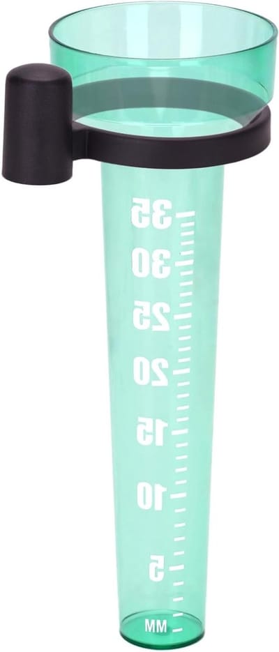 Buitenlandse Regenmeter met Houder - Plastic Regenverzamelaar voor Tuin en Boerderij, Lichtgroen, Weerstation, Tuinaccessoires, Natuurlijke Watermeting