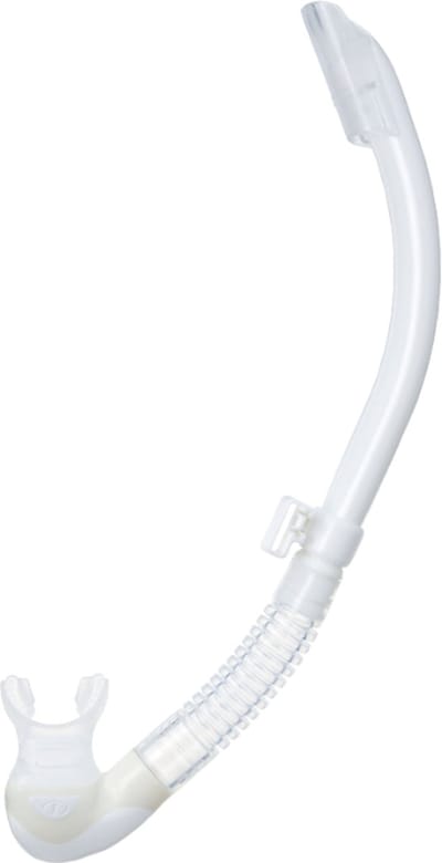 TUSA Platina II Hyperdry – Premium snorkel met Hyperdry-systeem en hypoallergene siliconen mondstuk – Wit/Transparant – SP-170QW W