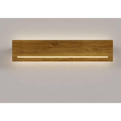 Elobra LED wandlamp Mexico, breedte 20 cm, eikenhout