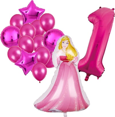 Doornroosje ballonnen pakket - 108x69cm - Folie Ballon - Prinses - Themafeest - 1 jaar - Verjaardag - Ballonnen - Versiering - Helium ballon