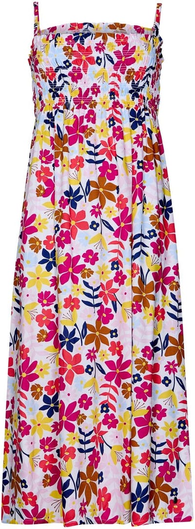 Rebelle Jurk Full Bloom - Wit/Roze - Lange Jurk - Viscose - Maat 36
