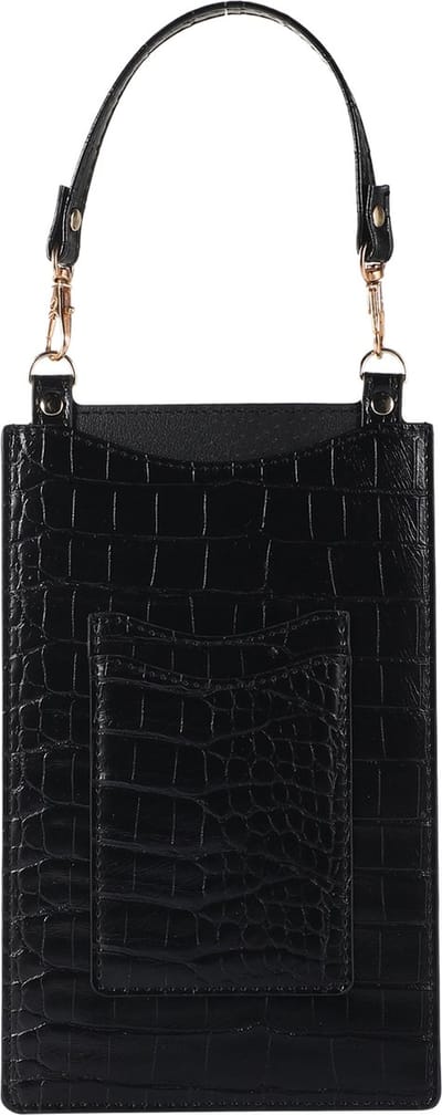 Stravo Kleine Telefoontas Mobiele Telefoon Portemonnee Portemonnee met Creditcardvakken voor Vrouwen - Stone 3# - Zwart - Meisjes Mini Handtas Steen Getextureerde Leren Telefoontas voor iPhone/Samsung/Huawei/Google/etc Telefoon binnen 7 Inch