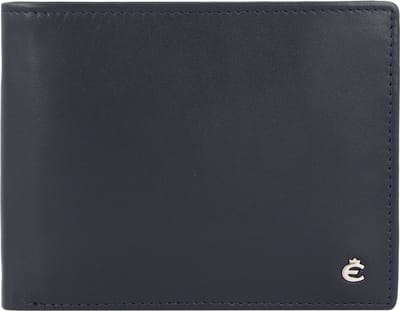 Esquire Leren Portemonnee Harry RFID Wallet Quer Blue Blauw