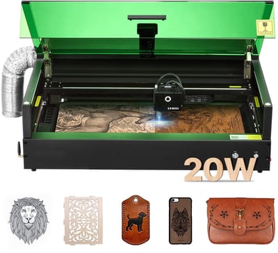 Lasergraveermachine 20 W - Graveer- en snijmachine - Geïntegreerde camera - Snelheid 36.000 mm/min - Werkgebied 50 x 32 cm - Klasse 1 - Voor hout/leer/glas/metaal
