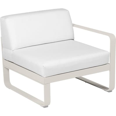 Fermob BELLEVIE Fauteuil Module rechts - A5 leemgrijs - 81 witgrijs