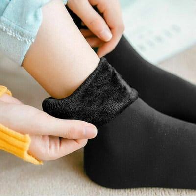 Sara Shop - Warme Sokken - Thermo Wintersokken - gevoerde sokken voor de koudste dage- One-Size - Zwart-Kerst cadeau & Sinterklaas cadeau