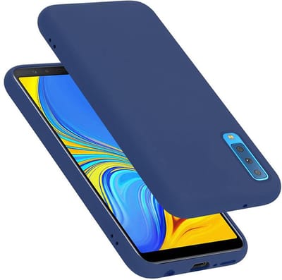 Cadorabo Hoesje geschikt voor Samsung Galaxy A7 2018 in LIQUID BLAUW - Beschermhoes gemaakt van flexibel TPU silicone Case Cover