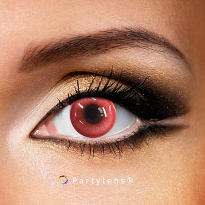 Partylens® rode kleurlenzen - Satin Red - zachte jaarlenzen met lenshouder - Halloween - Cosplay