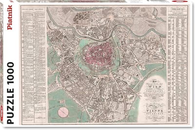Legpuzzel Wenen - Stadsplattegrond Puzzel - Ontspannen Puzzelen - Historische Kaart - 1000 Stukjes - Groen