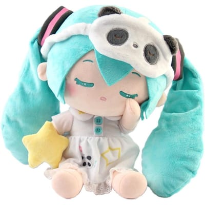 Poupée dormeuse Hatsune Miku 30cm Panda Hatsune Miku Position debout Miku Dessin animé Peluche Hatsune Produit dérivé Noël Joli Cadeau beige