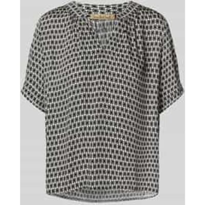 Blouseshirt van viscose met 1/2-mouwen en V-hals