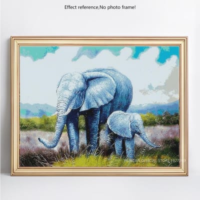 5D Diamond Mozaïek Dierenborduurwerk Verkoop Olifant Volledige ronde diamantschilderij Strassafbeeldingen 20X30