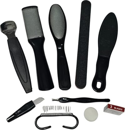 Gadgetpoint - Verzorging set - Nagelvijl - Vijlen - Borstel - Mesje - Set van 8 stuks - Zwart