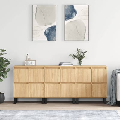 vidaXL - Dressoirs - 3 - st - bewerkt - hout - sonoma - eiken