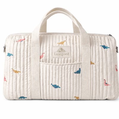 Luxegoed® Luiertas Rugzak, Verzorgingstas voor aan de kinderwagen en Buggy – Schoudertas – Dinotjes - XL