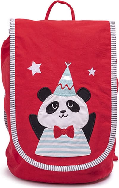 Eurekakids Rugzak Panda - Rugtas voor Kinderen - 100% Katoen - Rood - Peuter / Kleuter