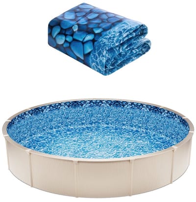 Ronde Zwembadfolie - Overlappende Liner - Diameter 914 cm - Voor Wandhoogte 137 cm - Slijtvast Vinyl - Vervangende Folie - Voor Bovengrondse Zwembaden