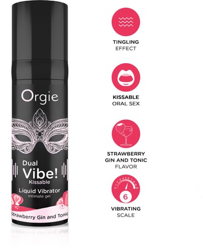 Orgie – Dual Vibe Strawberry Gin And Tonic Liquid Vibrator – Kissable