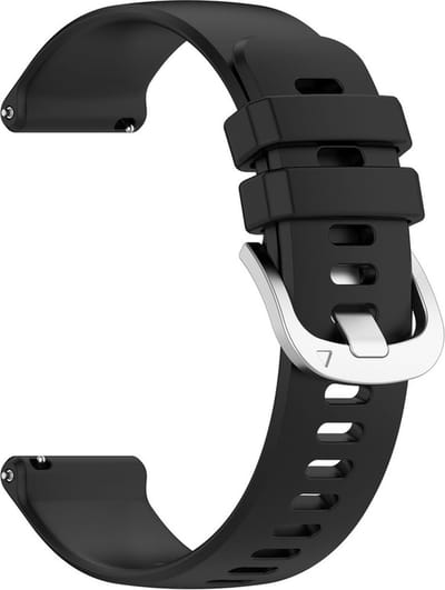 Siliconen bandje - geschikt voor Garmin Venu (2 Plus) / Venu SQ (2) / Vivomove (Style - Sport) / Vivoactive 3 / 5 / 6 / Forerunner 55 / 165 / 245 / 645 / 570 - 42mm - zwart