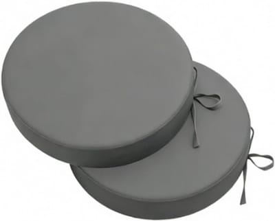 Comfortabele rond zitkussen set voor buiten, waterdicht en kleurecht, ideaal voor terras, meditatie en yoga, 35 cm x 35 cm, grijs