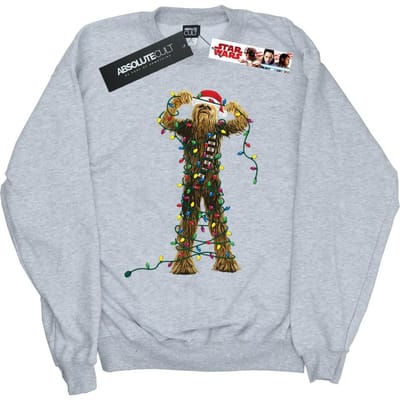 Star Wars Jongens Chewbacca Kerstverlichting Sweatshirt (Sportgrijs)