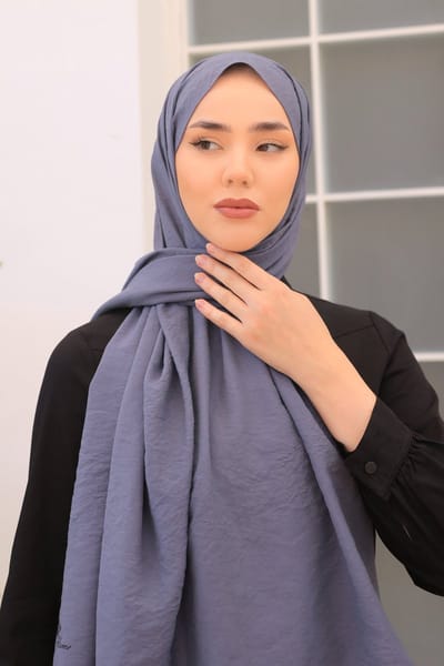 SILK HOME Olinda Sjaal - Hoofddoek - Hoofddeksel - Hijab – Donkergrijs – Zijdezachte Textuur – 75x195 cm