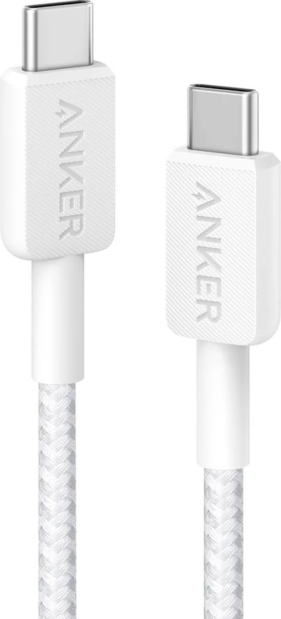 Anker 322 (60W) Gevlochten USB-C naar USB-C Kabel 3M Wit