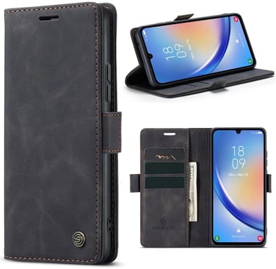 Solidenz Hoesje - Geschikt voor Samsung Galaxy A17 - Urban Book - Zwart