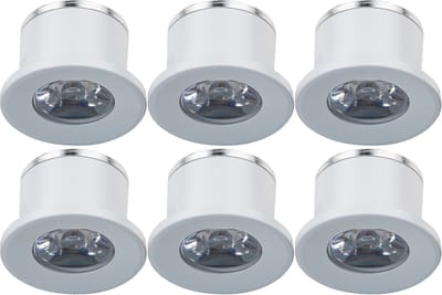 LED Veranda Spot Verlichting 6 Pack - Velvalux - 1W - Natuurlijk Wit 4000K - Inbouw - Rond - Mat Wit - Aluminium - Ø31mm