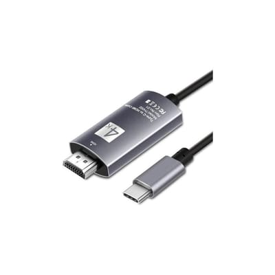 DrPhone USB-C naar HDMI Adapter kabel - 4K 60Hz - HDTV Adapter - Type-C naar HDMI-kabel - Grijs
